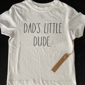 Rae Dunn Boy's Dad's Little Dude White  Tee